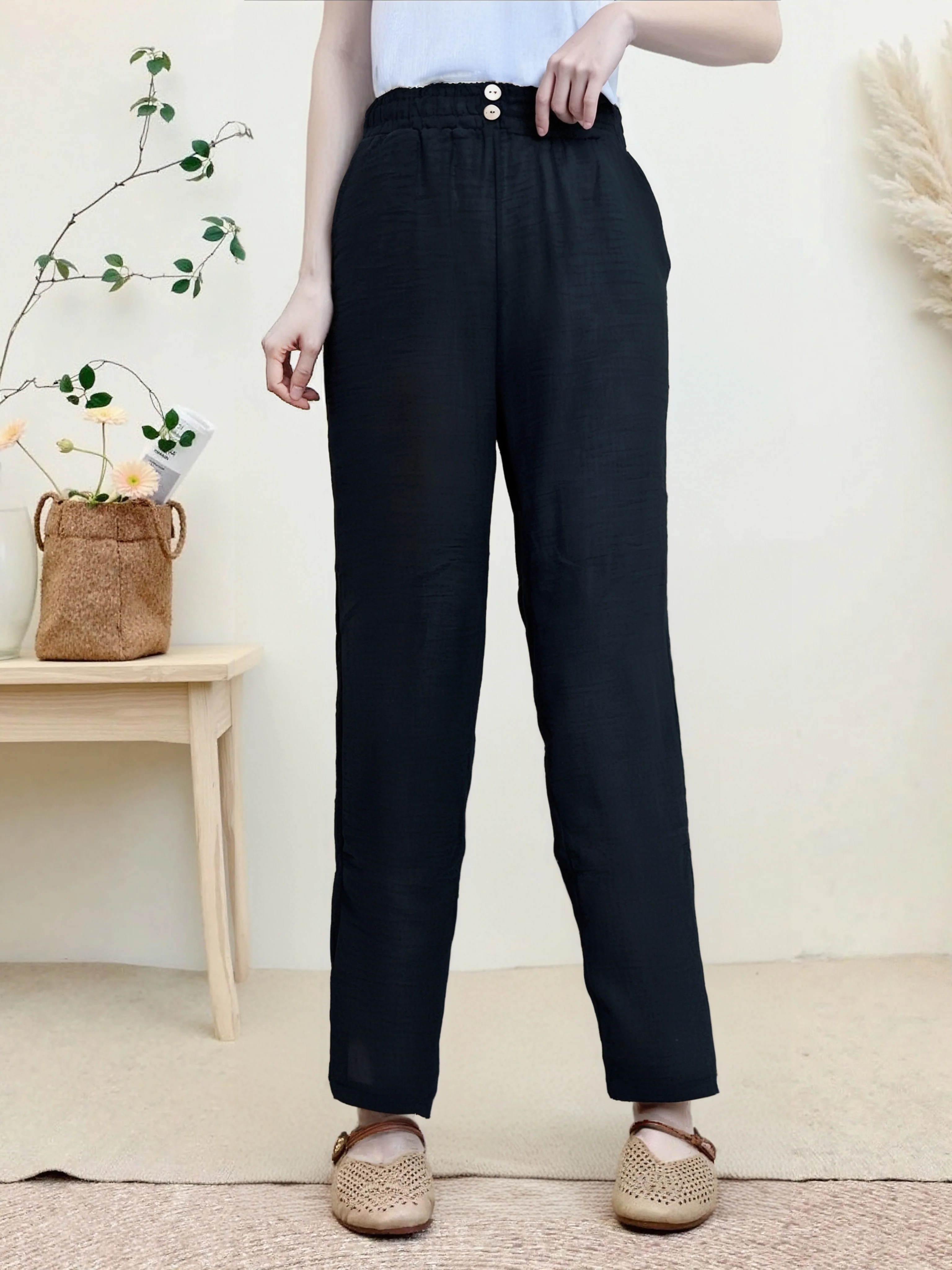 Pantalon d’été droit effet lin - Image 7
