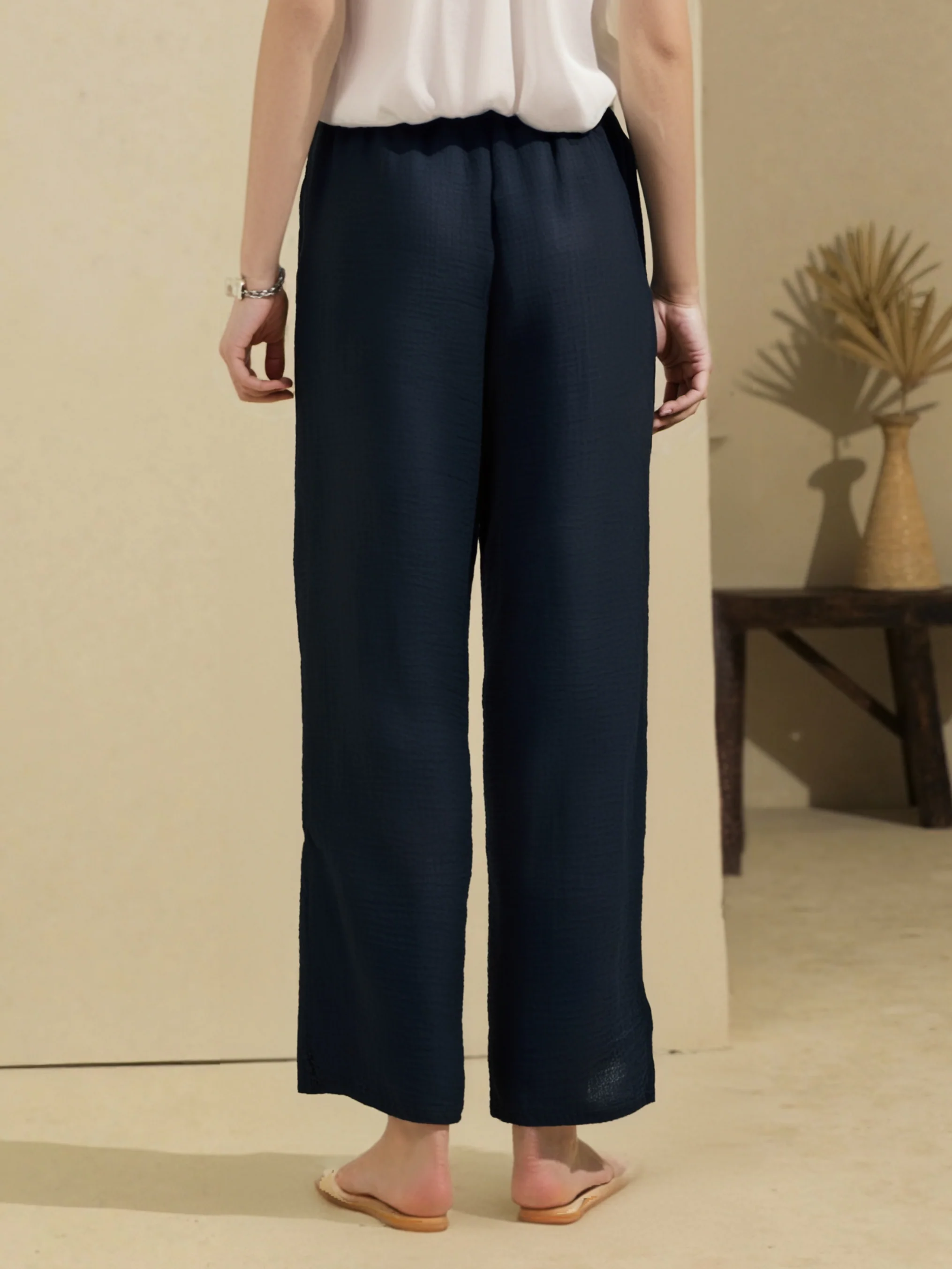 Pantalon d’été droit effet lin - Image 8