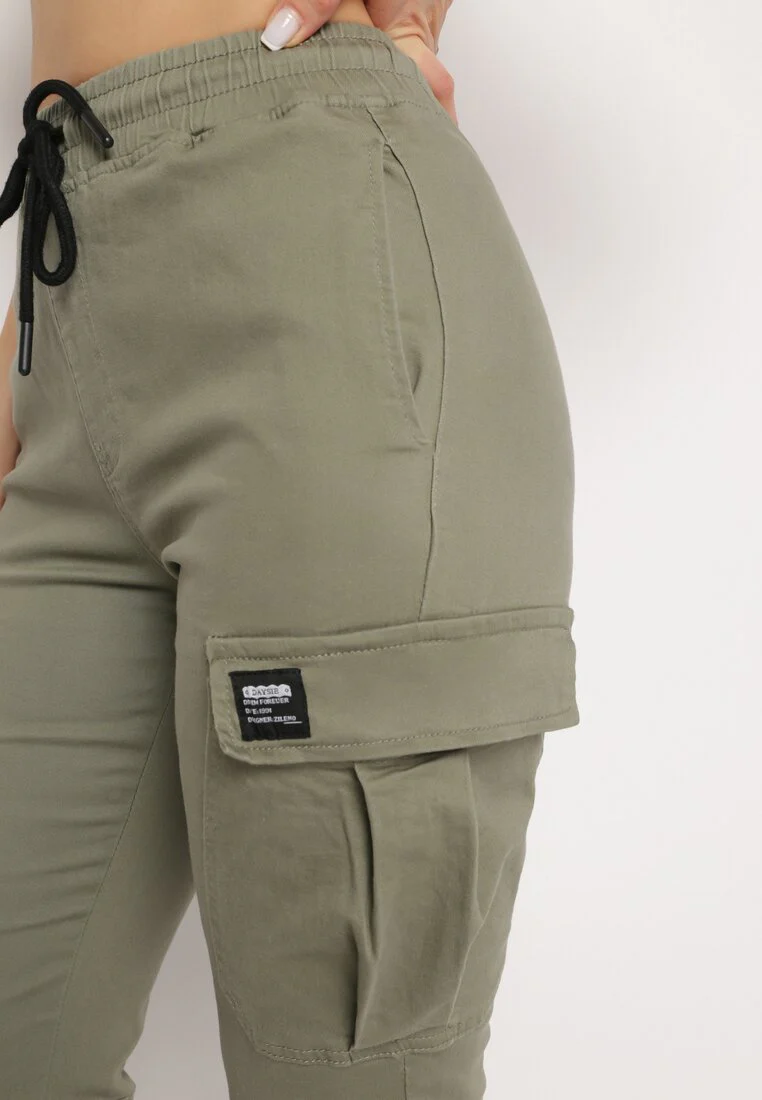 Pantalon de combat en coton kaki avec cordon de serrage - Image 5