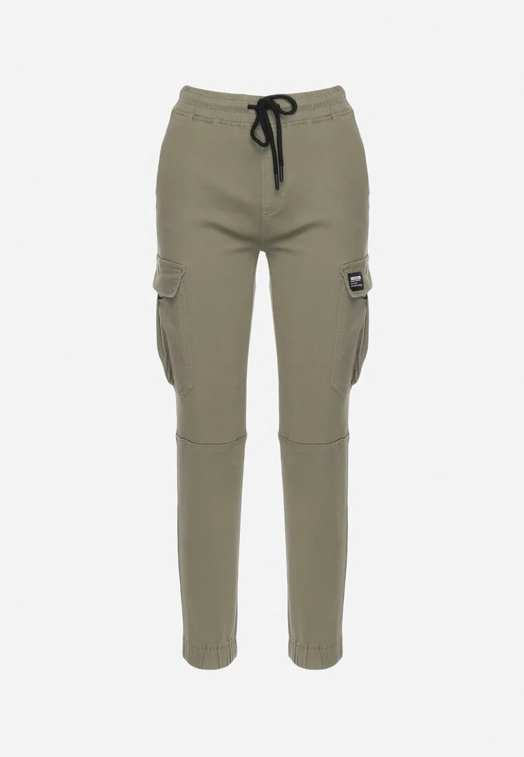 Pantalon de combat en coton kaki avec cordon de serrage - Image 6