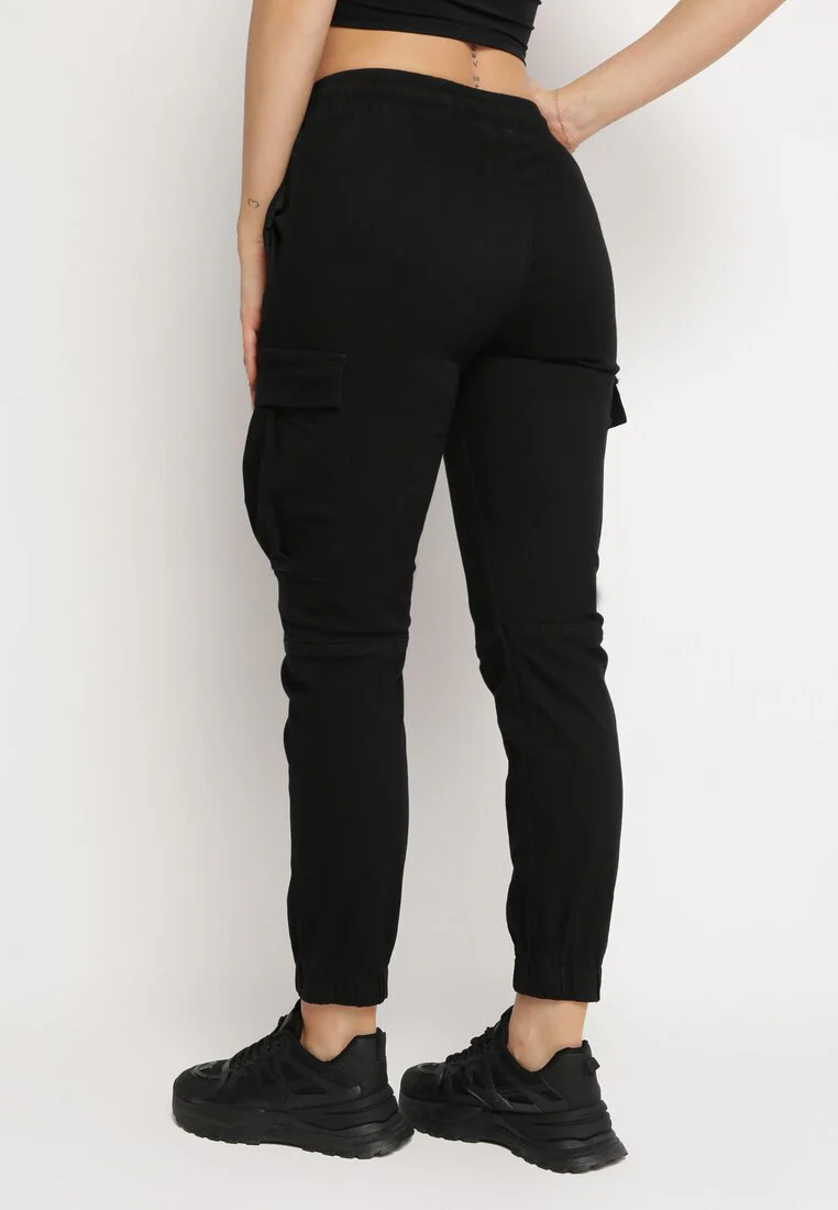 Pantalon de combat en coton noir avec cordon de serrage - Image 4