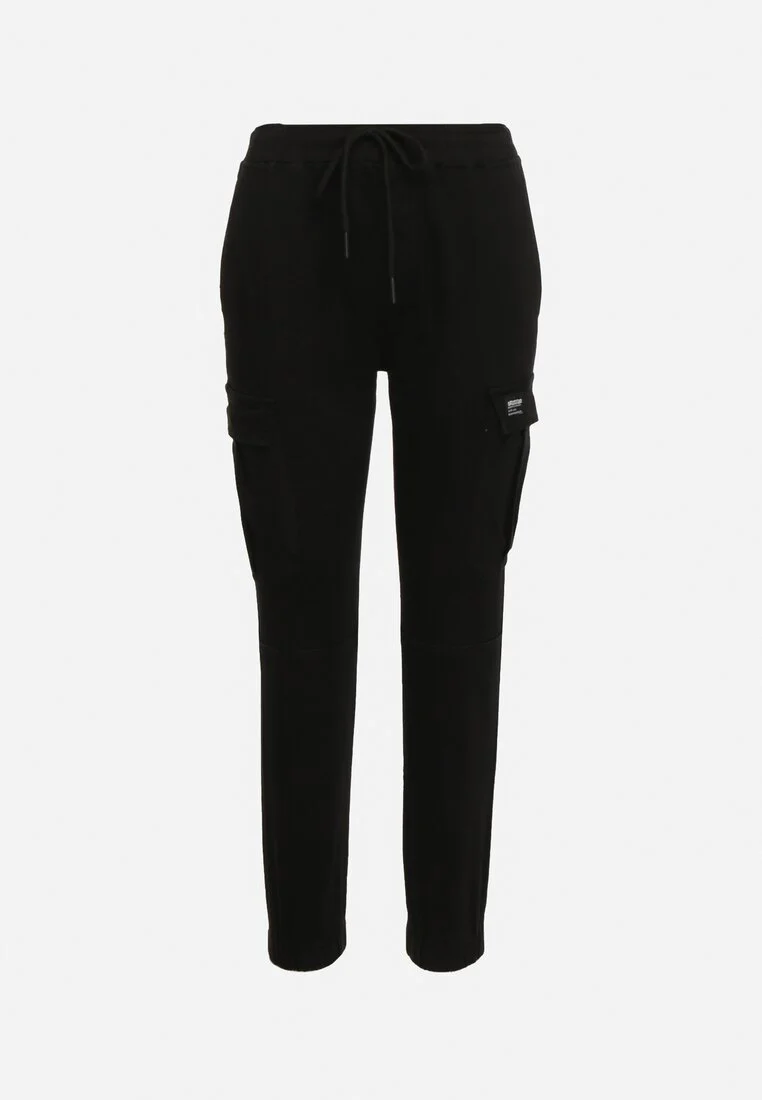 Pantalon de combat en coton noir avec cordon de serrage - Image 6