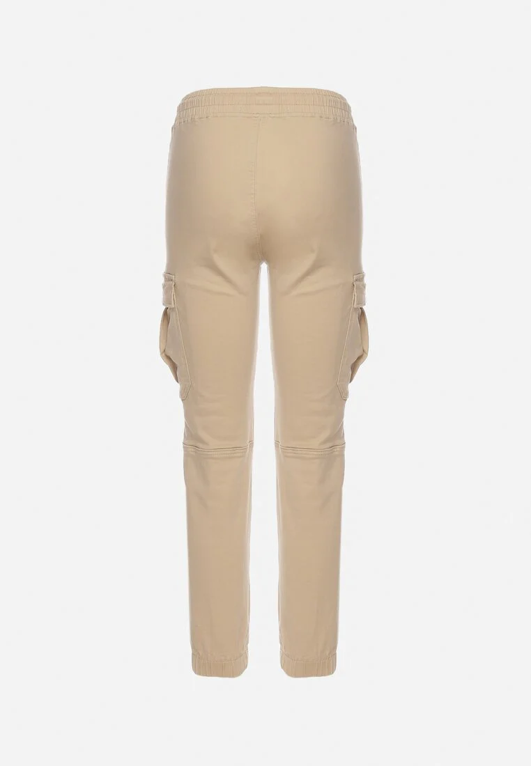Pantalon de combat en coton taupe avec cordon de serrage - Image 7