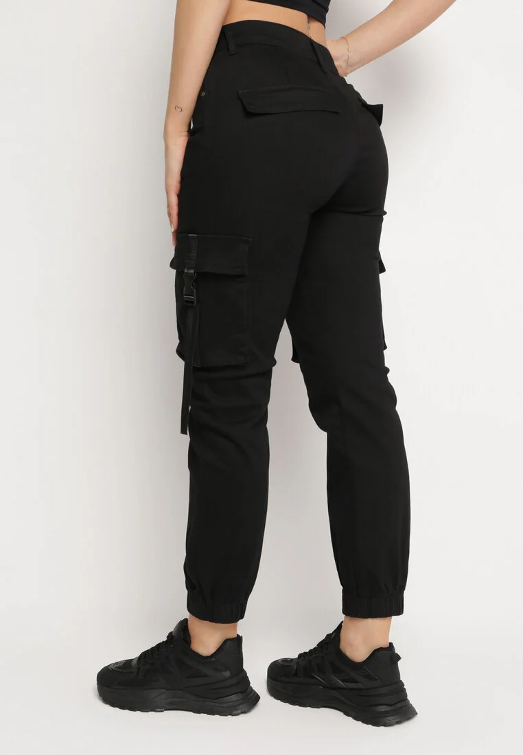 Pantalon de jogging en coton taille haute noir - Image 4