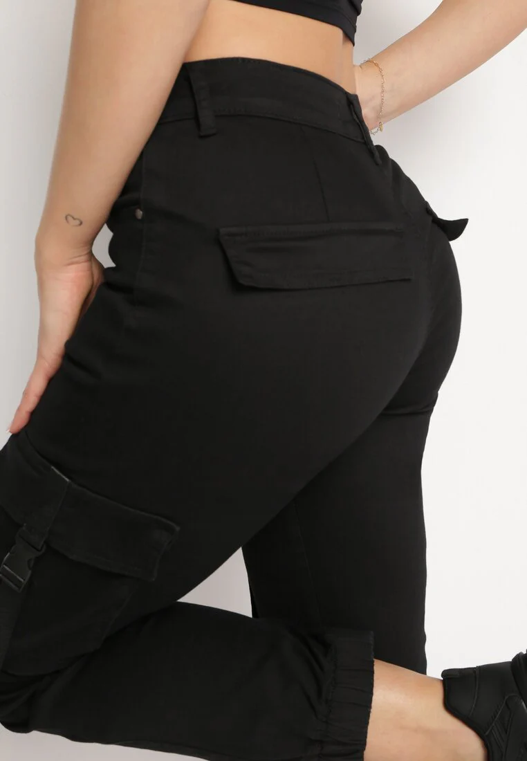 Pantalon de jogging en coton taille haute noir - Image 5