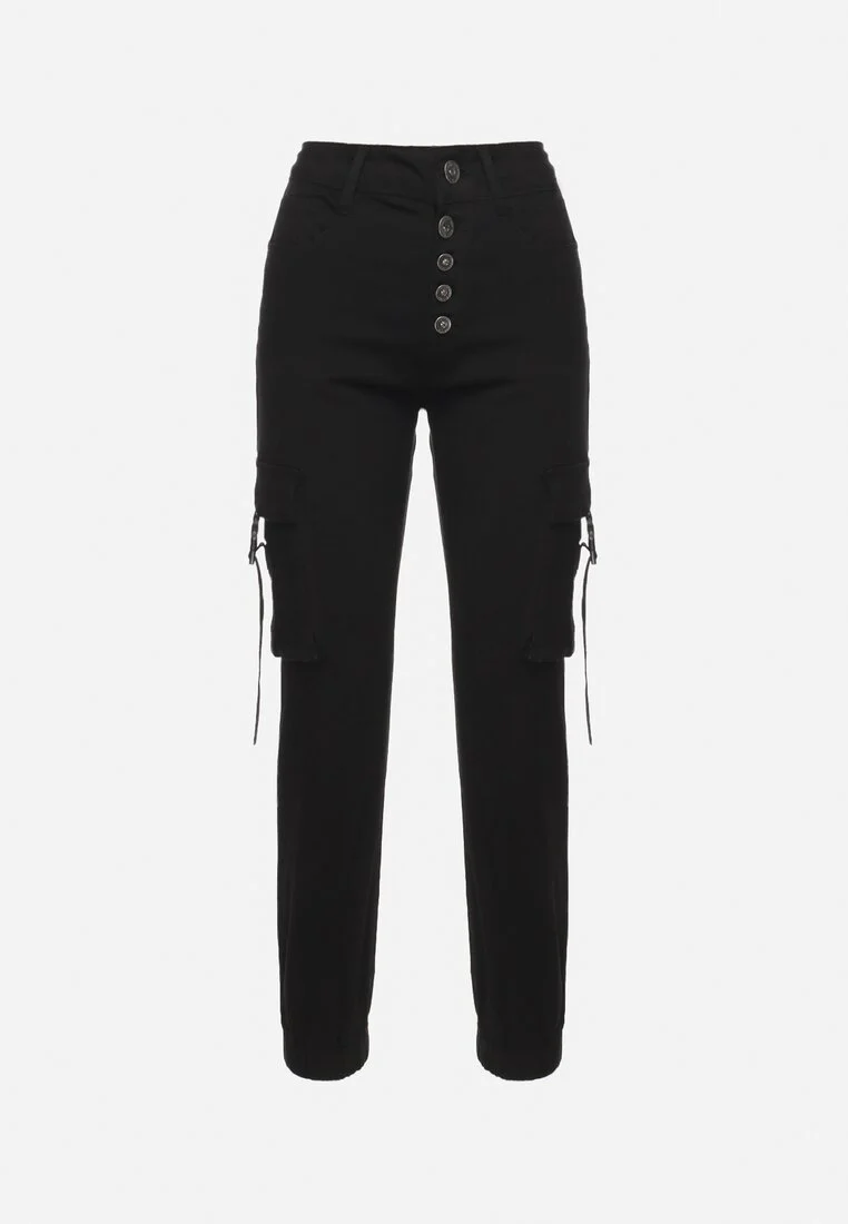 Pantalon de jogging en coton taille haute noir - Image 6