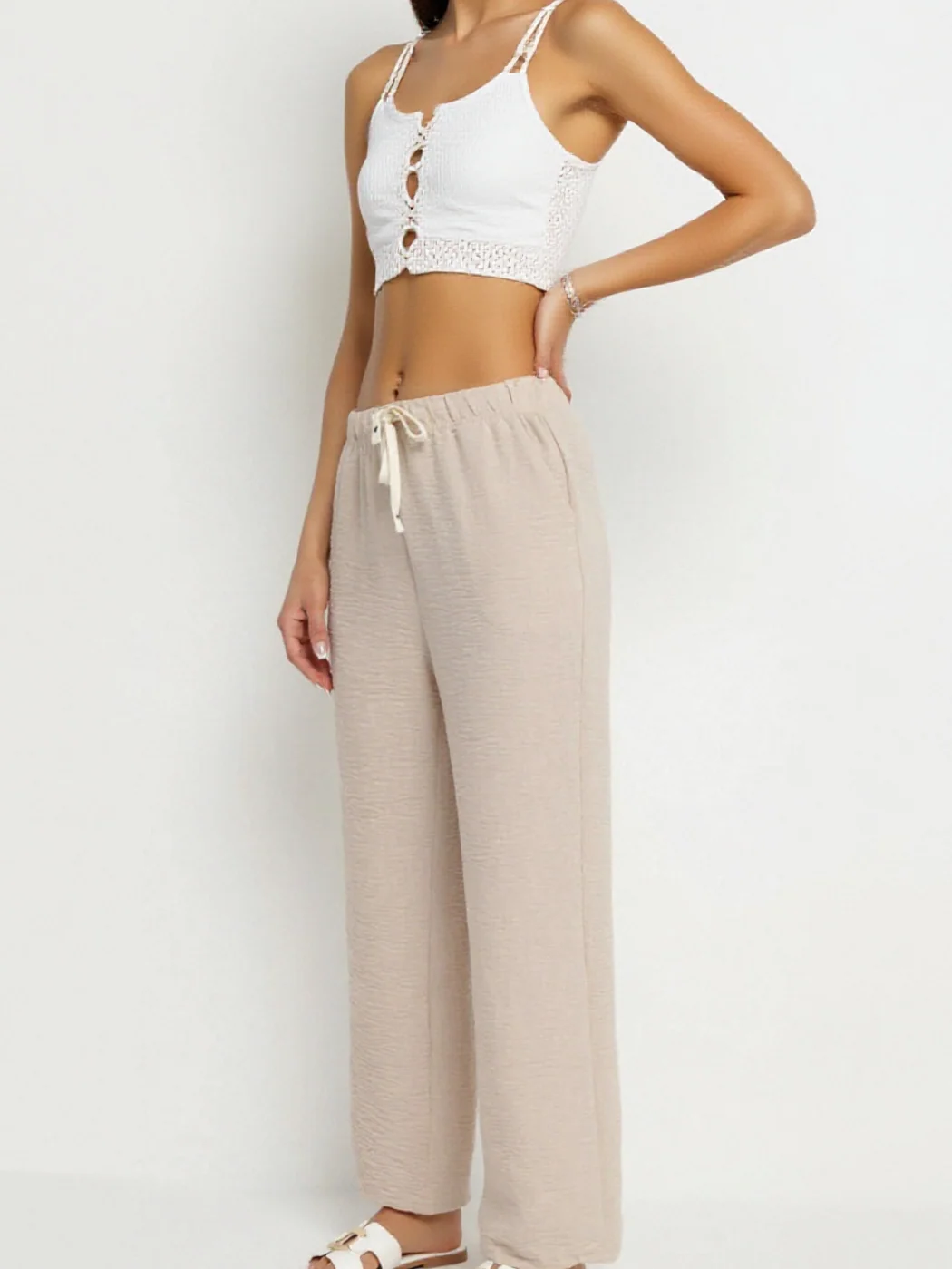 Pantalon droit effet lin - Image 13