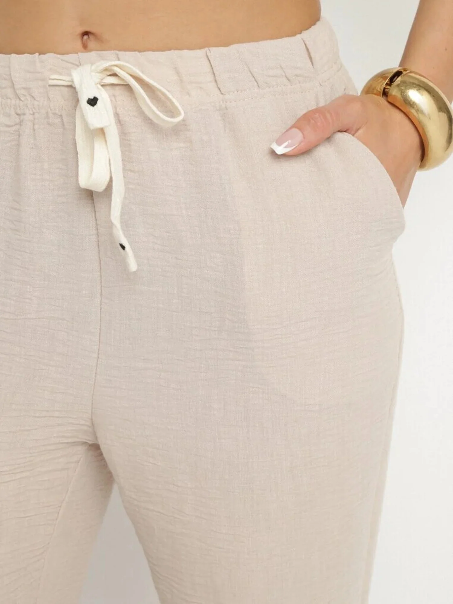 Pantalon droit effet lin - Image 14