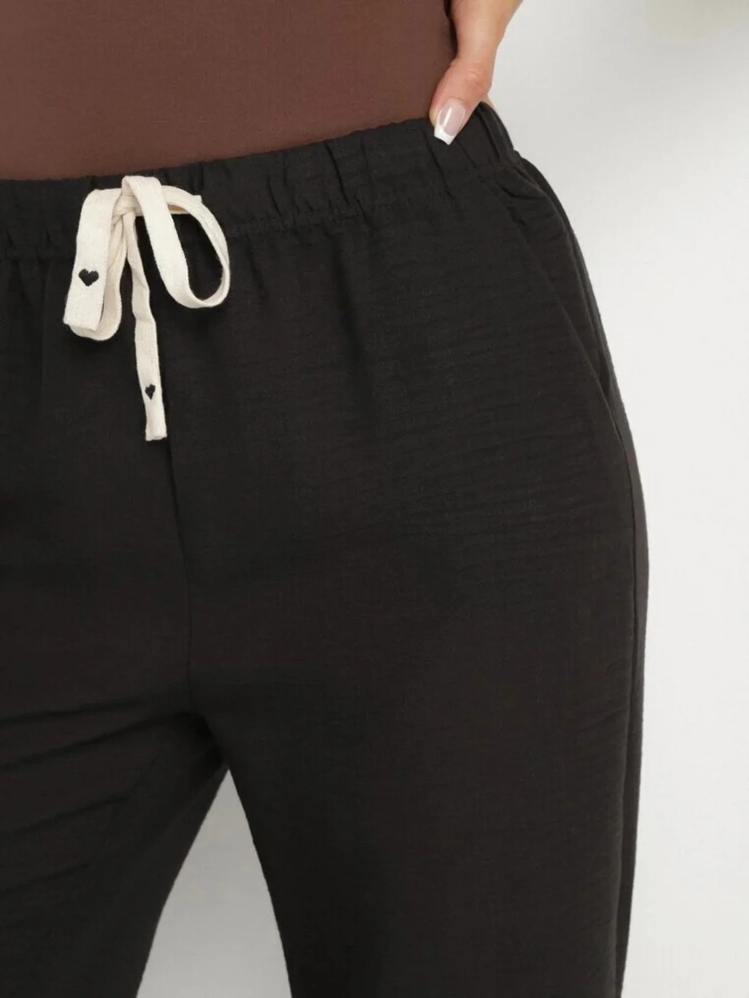 Pantalon droit effet lin - Image 6