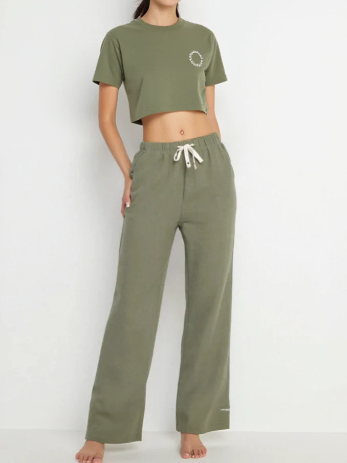 Pantalon droit effet lin - Image 9