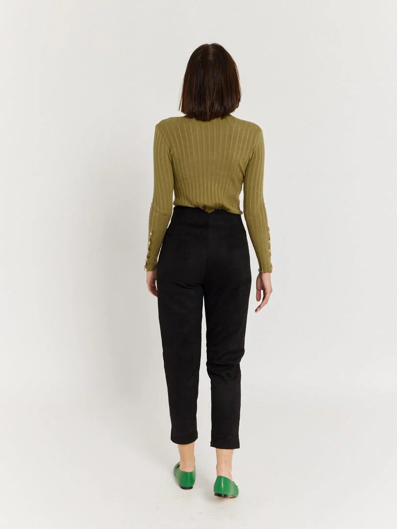 Pantalon droit effet suedine - Image 14