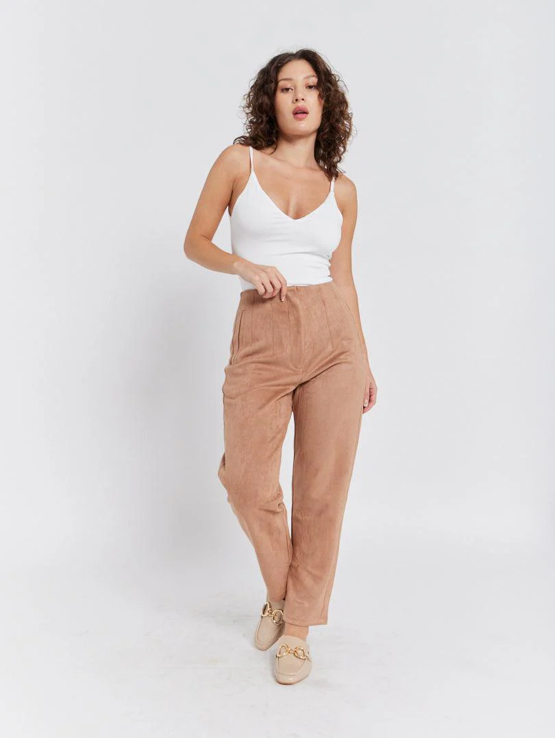 Pantalon droit effet suedine - Image 9