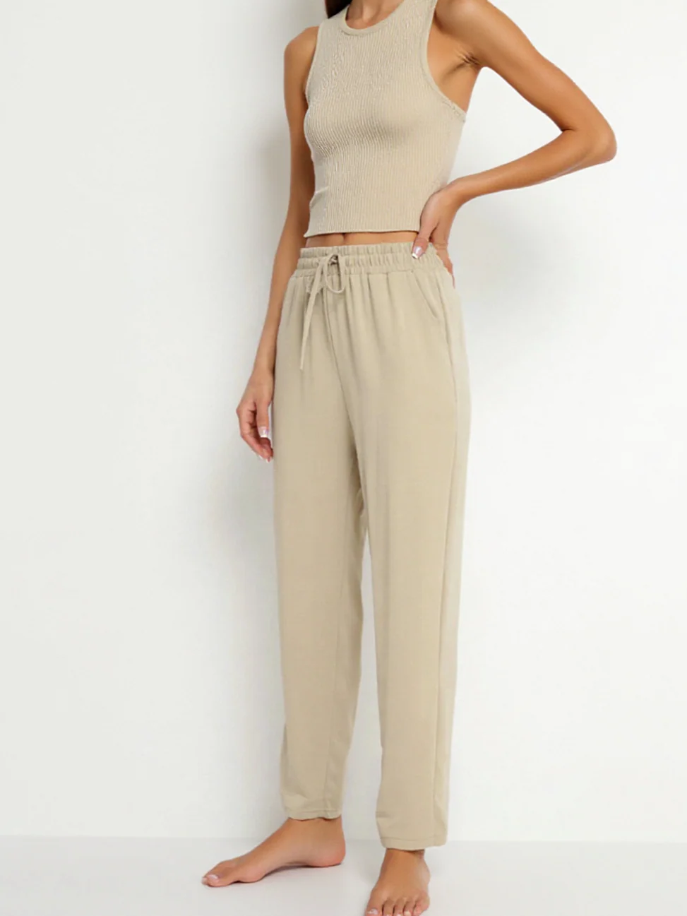 Pantalon droit en tissu doux - Image 9