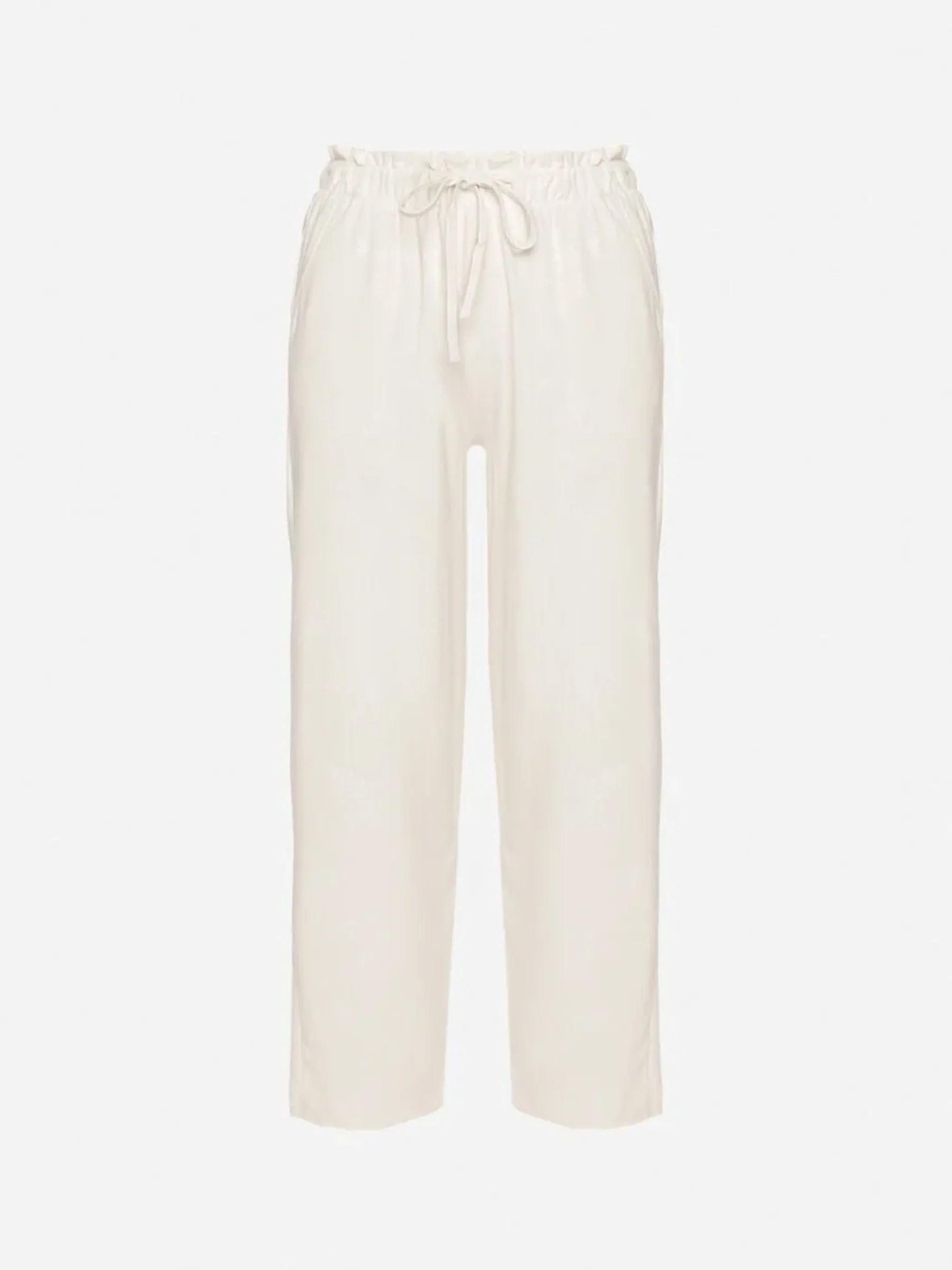 Pantalon droit en tissu doux imprimé ton sur ton - Image 11