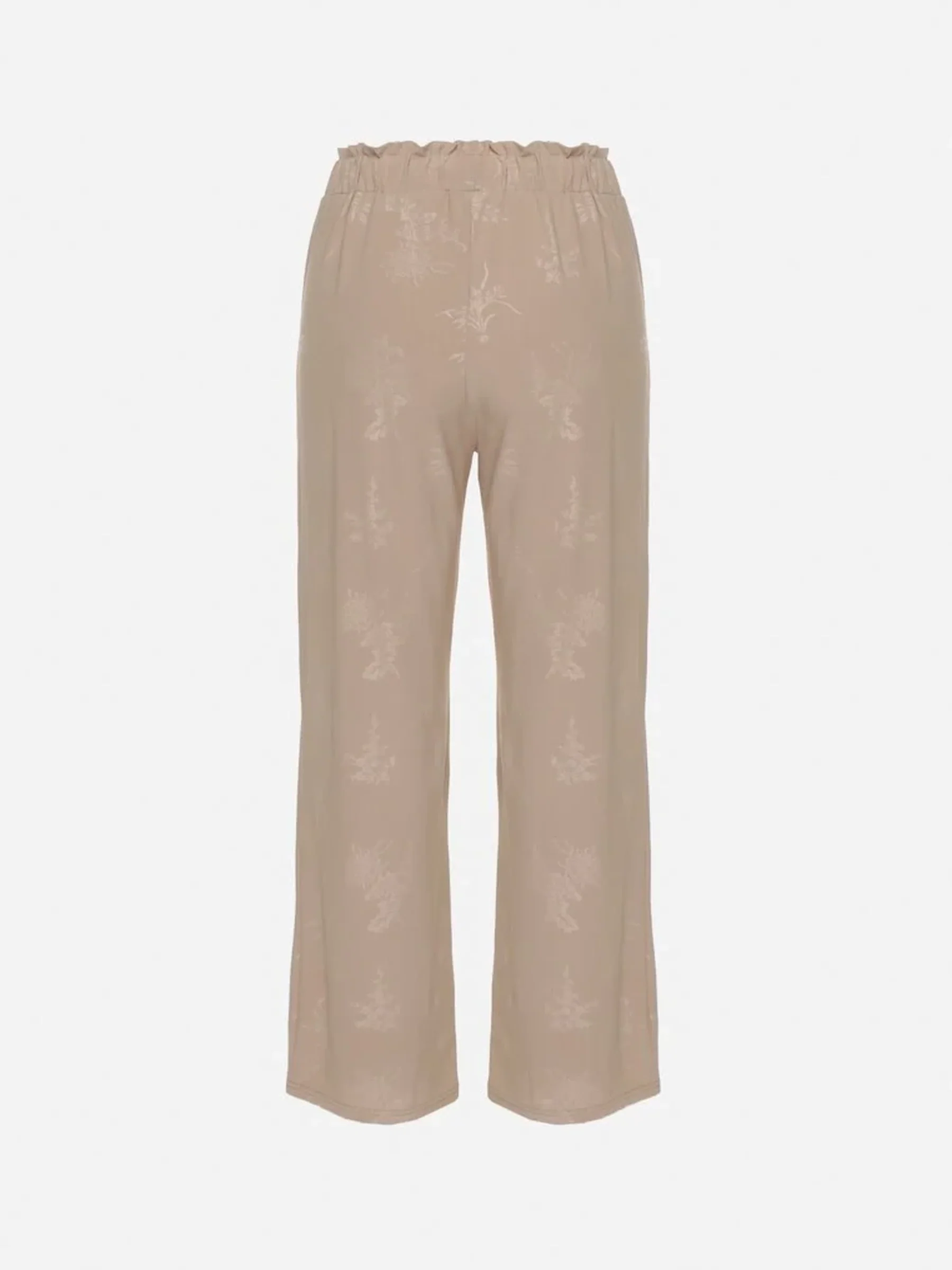 Pantalon droit en tissu doux imprimé ton sur ton - Image 16