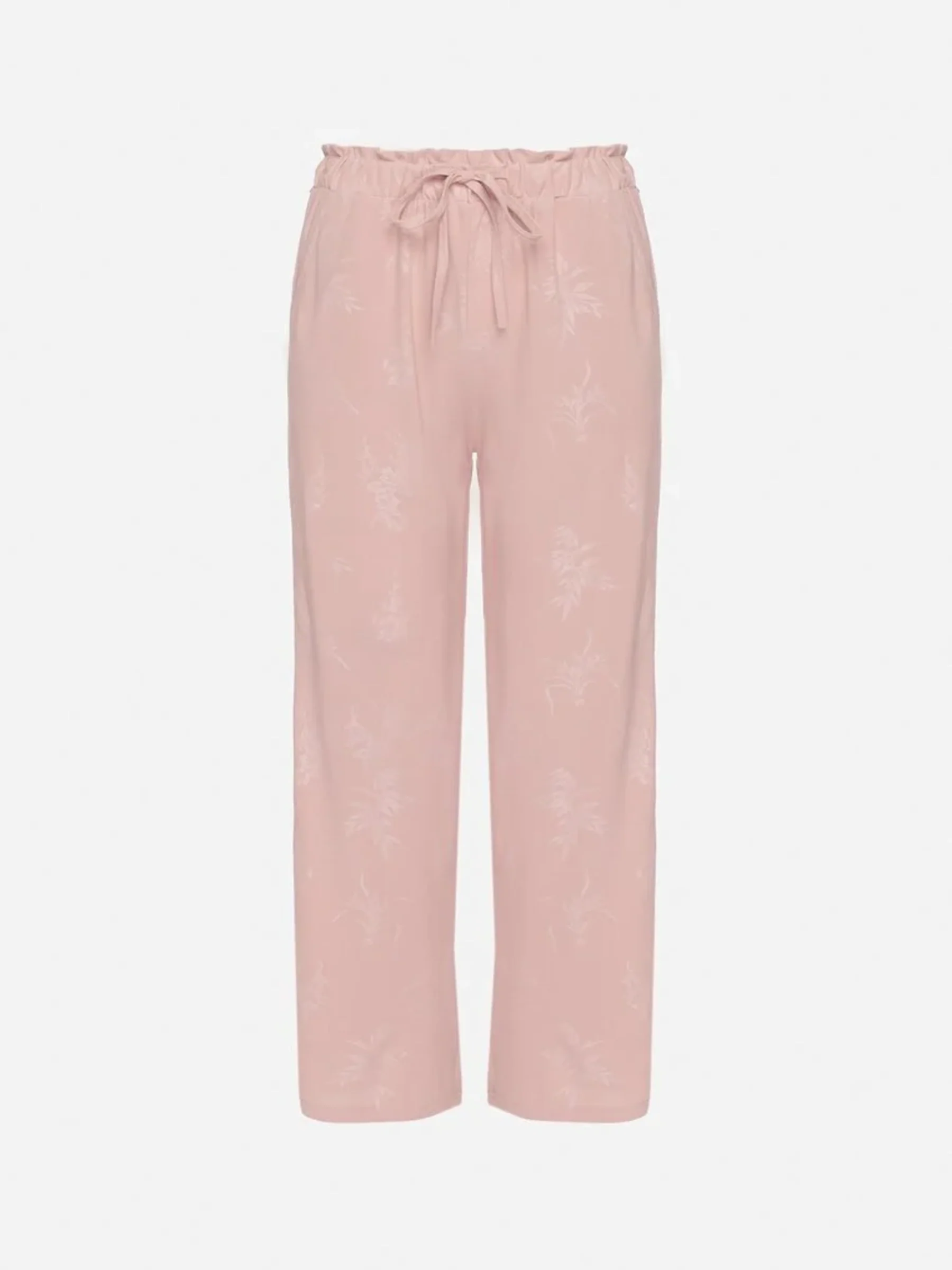 Pantalon droit en tissu doux imprimé ton sur ton - Image 3