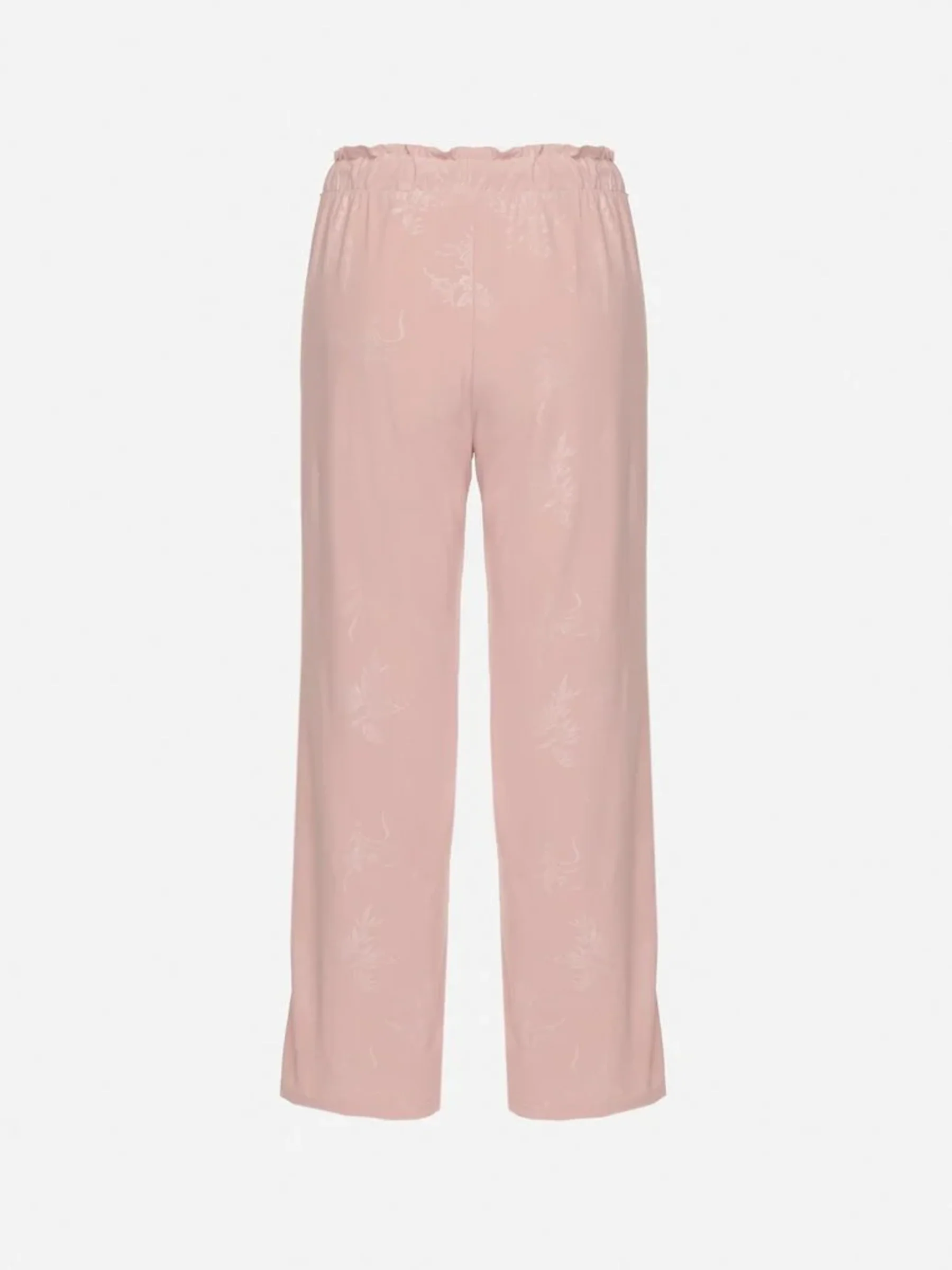 Pantalon droit en tissu doux imprimé ton sur ton - Image 4