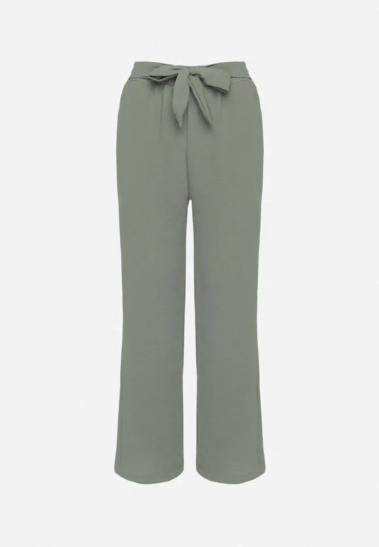 Pantalon droit fluide à nouer à la taille - Image 16