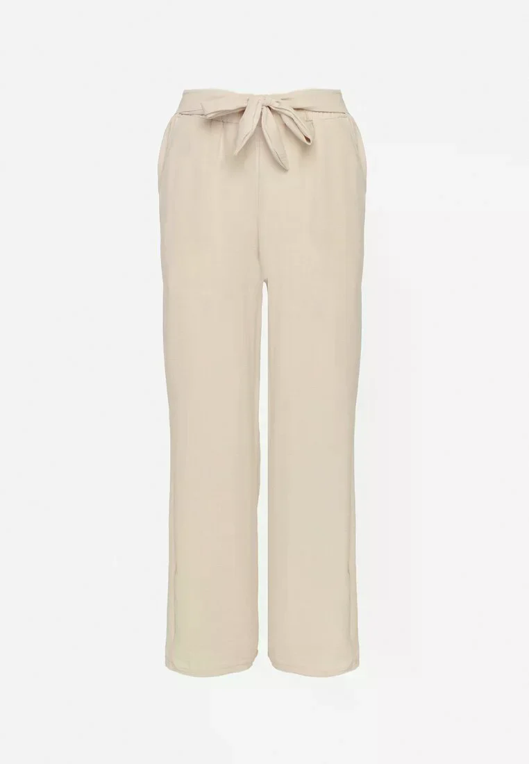Pantalon droit fluide à nouer à la taille - Image 2