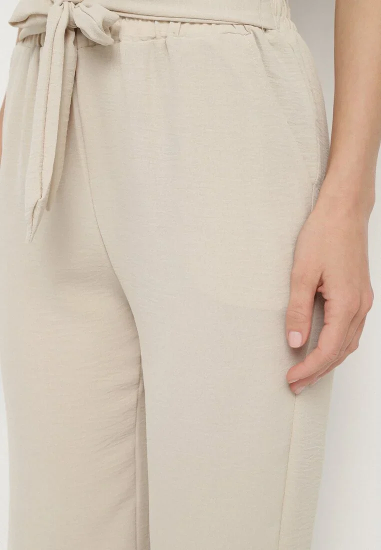 Pantalon droit fluide à nouer à la taille - Image 3