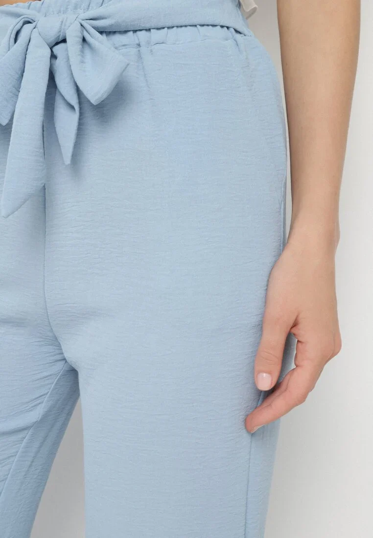 Pantalon droit fluide à nouer à la taille - Image 6