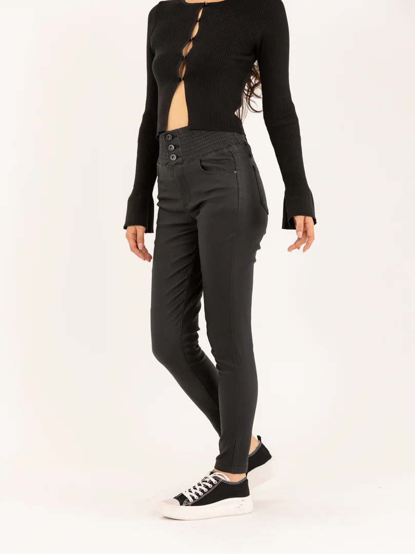 Pantalon effet cuir élastique ajustée - Image 3
