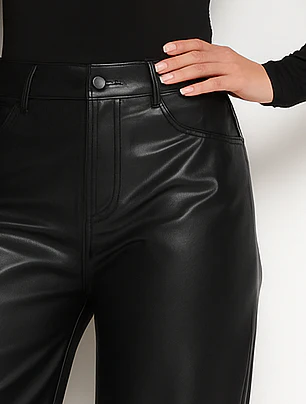 Pantalon Femme Wide Leg en Simili Cuir Élégance Chaude & Confortable - Image 3