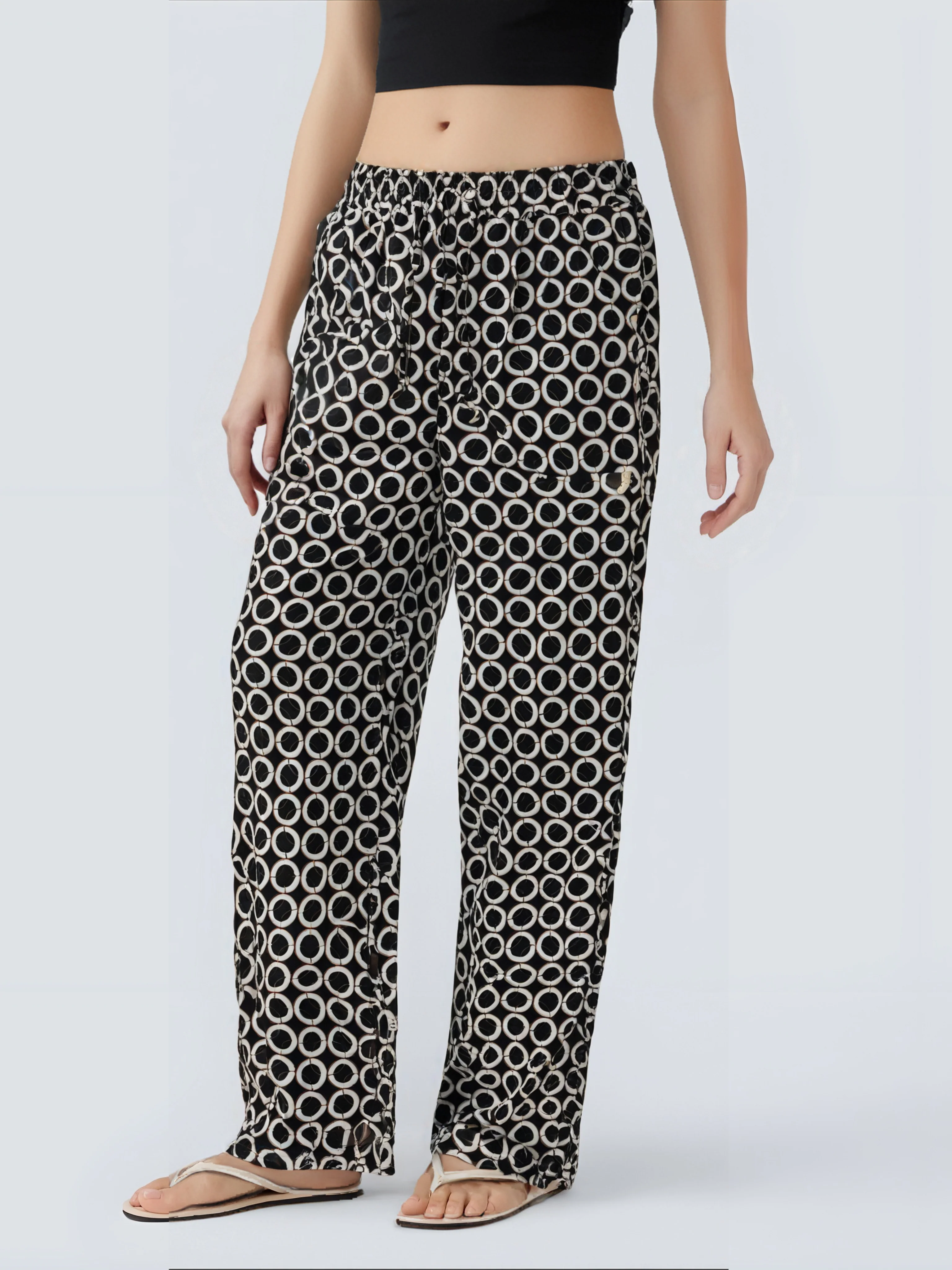 Pantalon Fluide à Motif Géométrique - Image 4