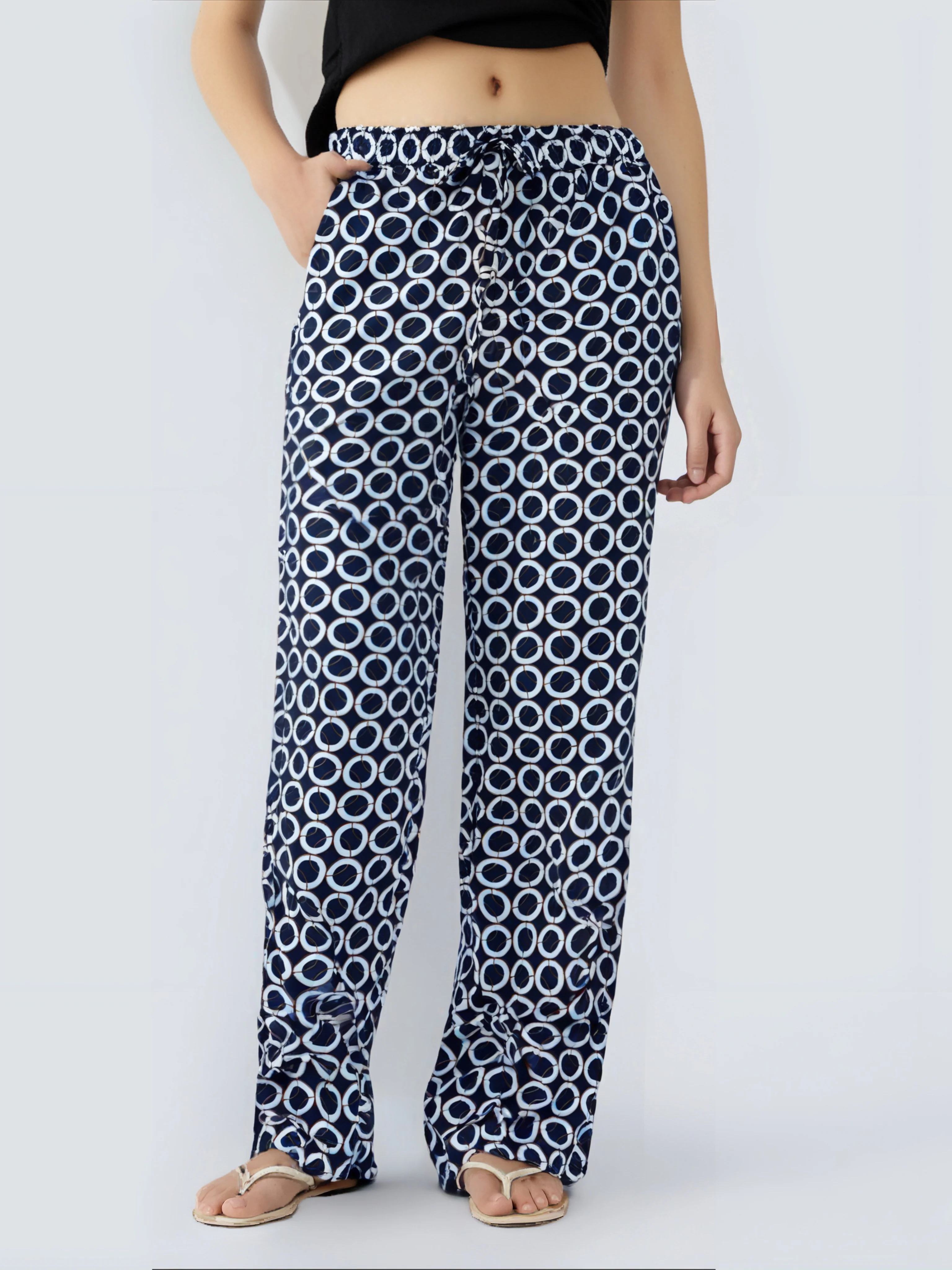 Pantalon Fluide à Motif Géométrique - Image 6
