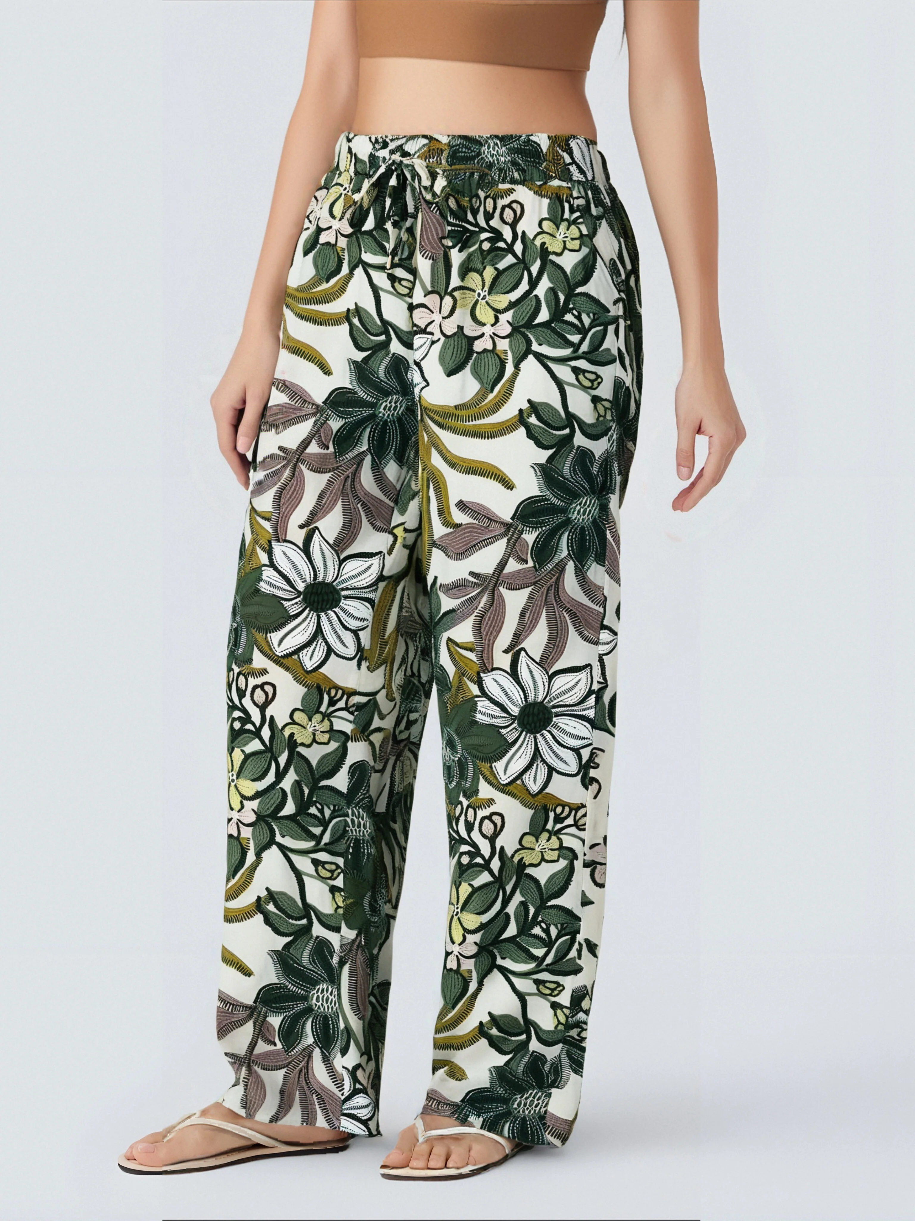 Pantalon Fluide à Motif Tropical - Image 3