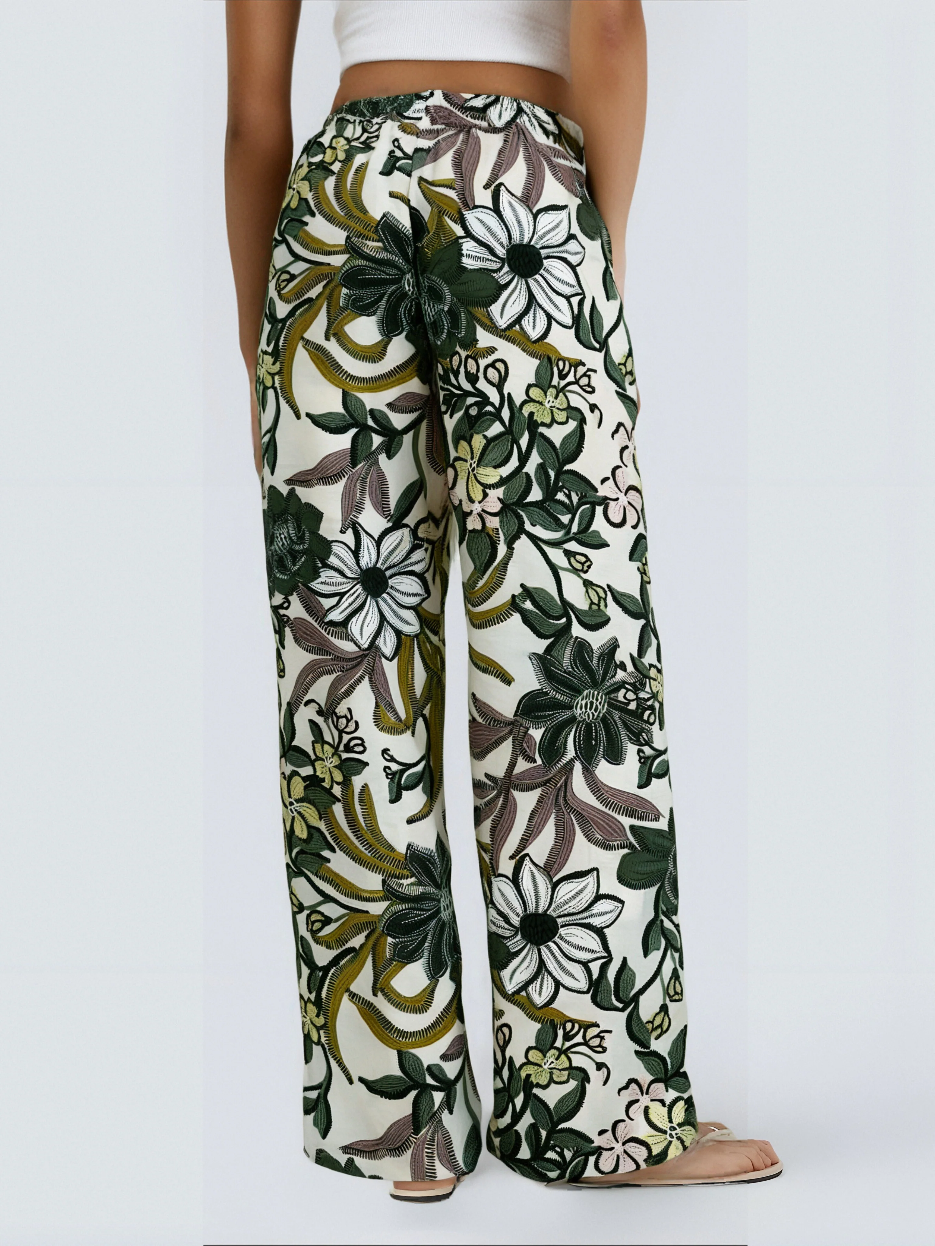 Pantalon Fluide à Motif Tropical - Image 4