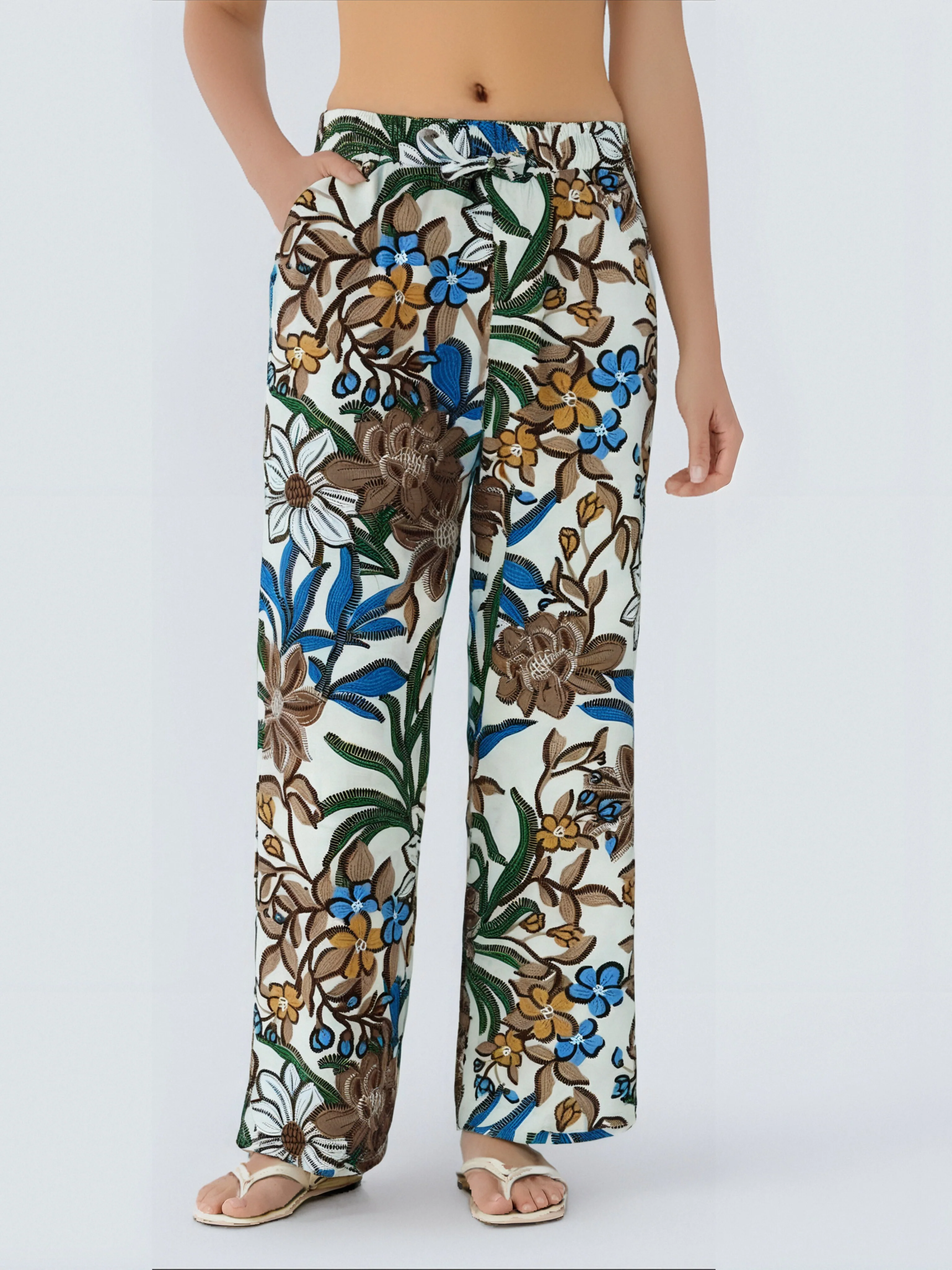 Pantalon Fluide à Motif Tropical - Image 5