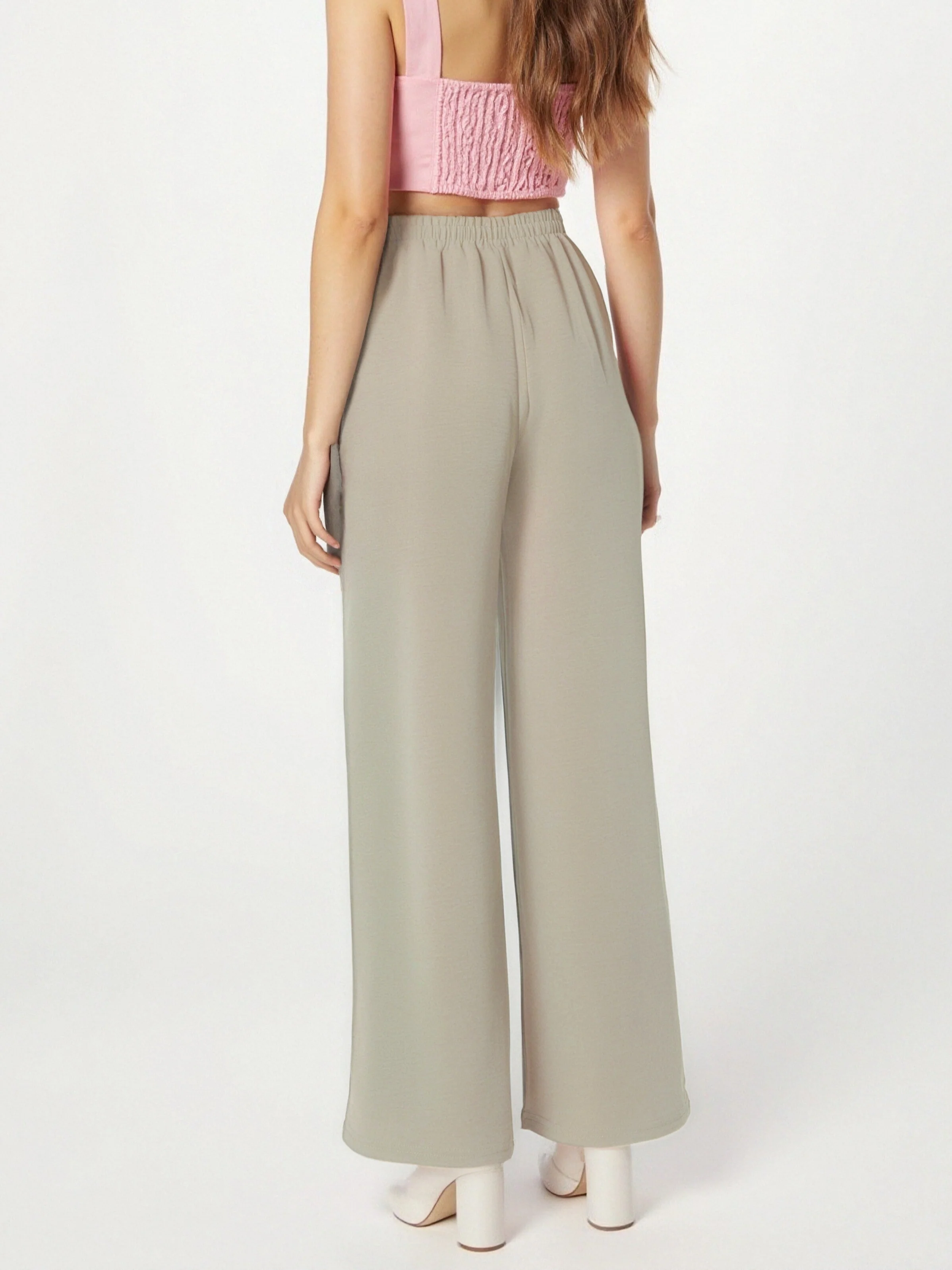 Pantalon fluide en tissu gaufré avec boutons décoratifs à l'avant - Image 4