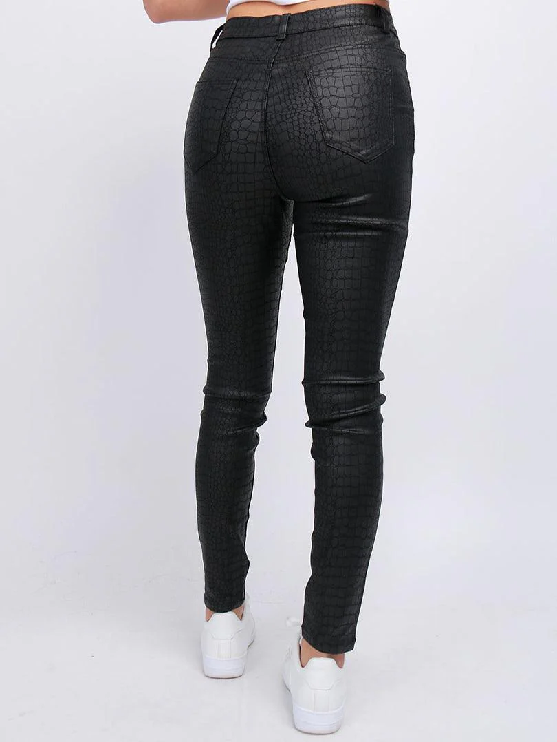 Pantalon simili croco - Image 4