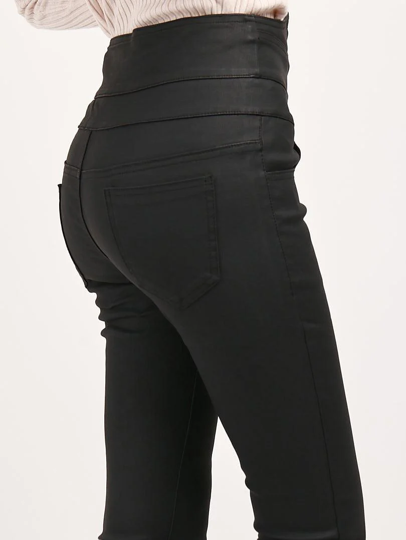 Pantalon simili cuir à fermeture éclair - Image 4