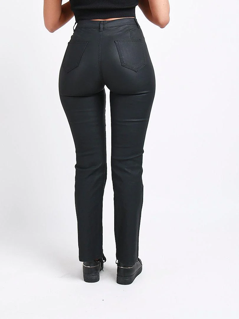 Pantalon simili cuir taille haute - Image 3
