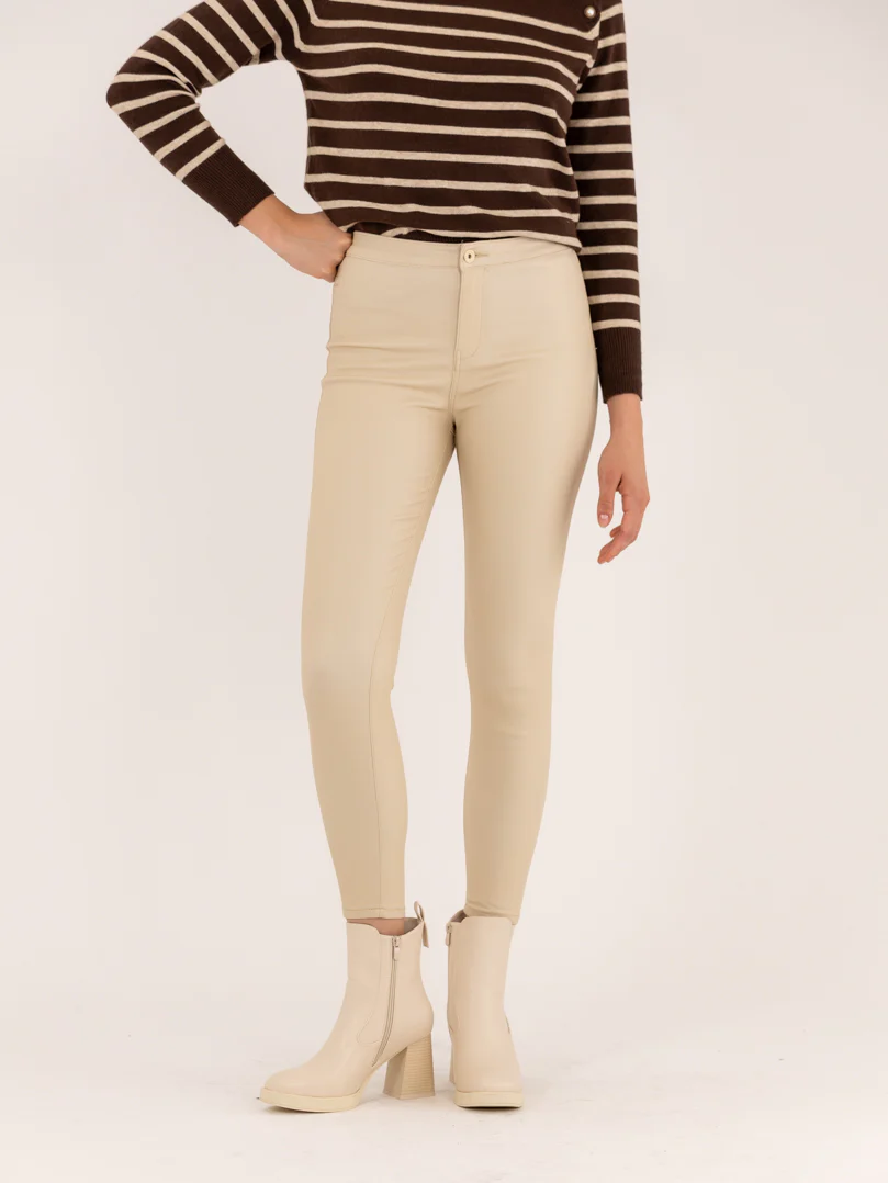 Pantalon skinny classique simili cuir mat - Image 2
