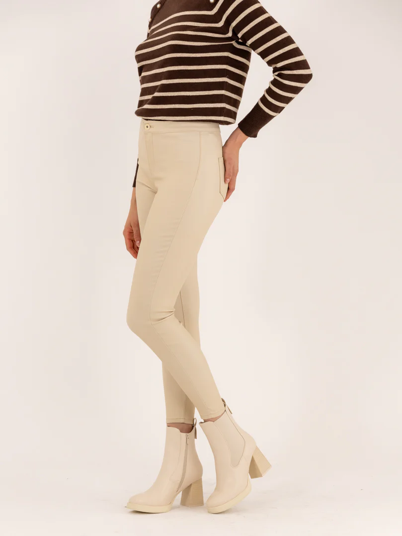 Pantalon skinny classique simili cuir mat - Image 3