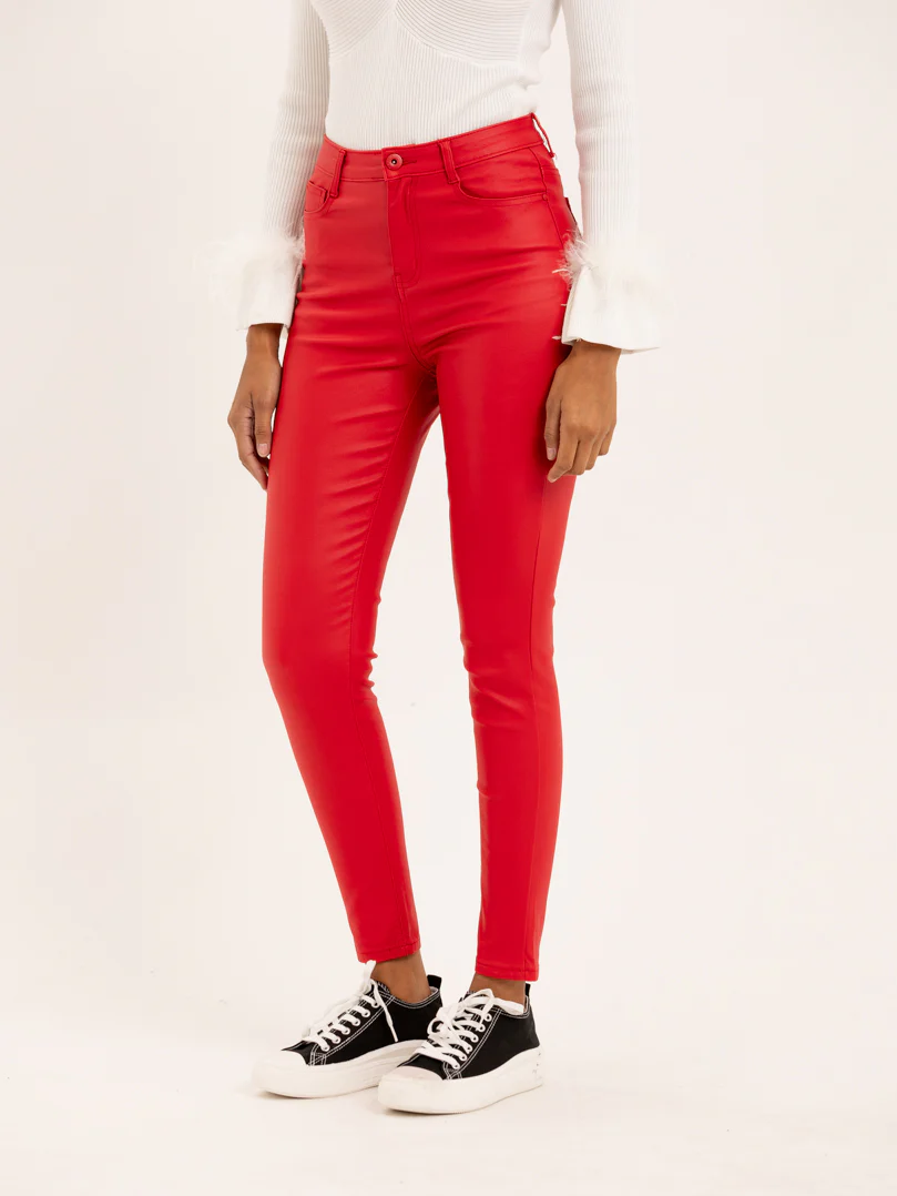 Pantalon skinny effet cuir mate - Image 3