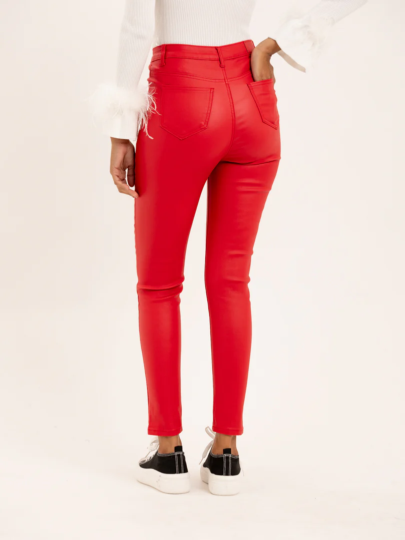 Pantalon skinny effet cuir mate - Image 4