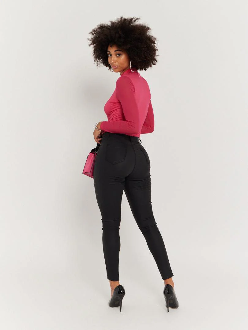 Pantalon skinny en toile enduite camel - Image 6