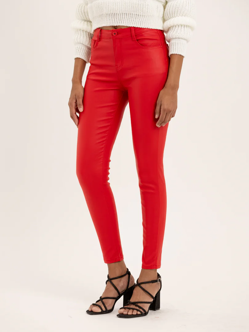 Pantalon skinny en toile enduite effet cuir - Image 10