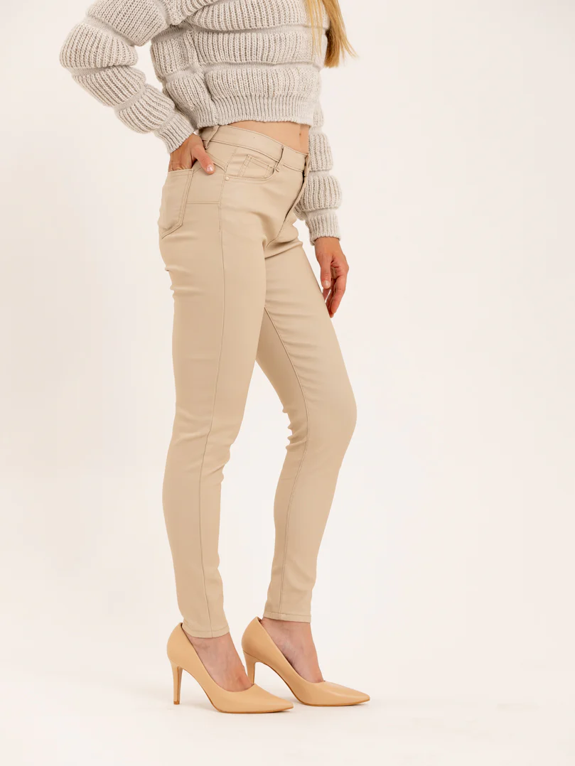 Pantalon skinny en toile enduite effet cuir - Image 7
