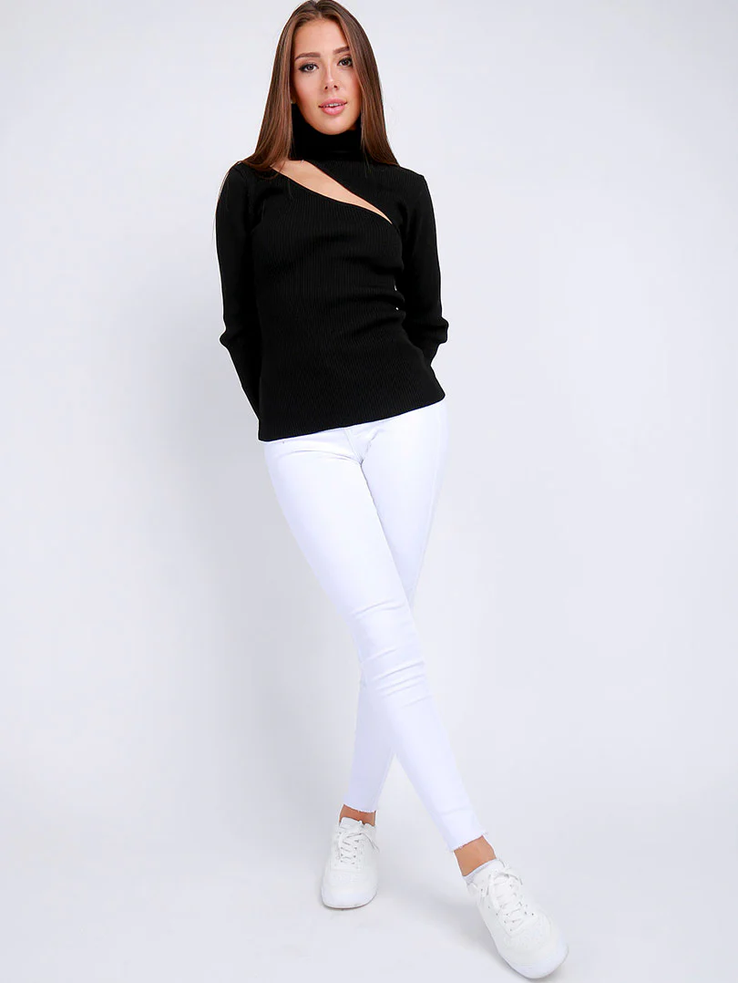 Pantalon skinny effet legging ourlet usé - Image 12