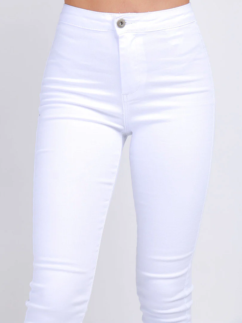 Pantalon skinny effet legging ourlet usé - Image 13