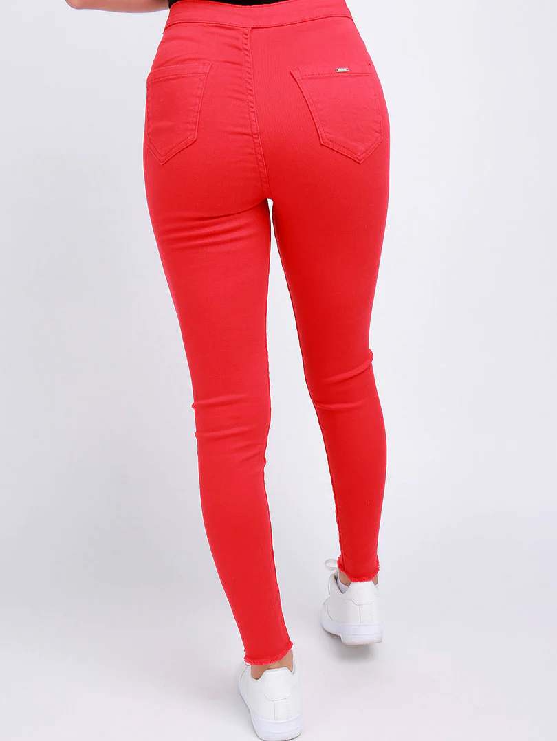 Pantalon skinny effet legging ourlet usé - Image 19