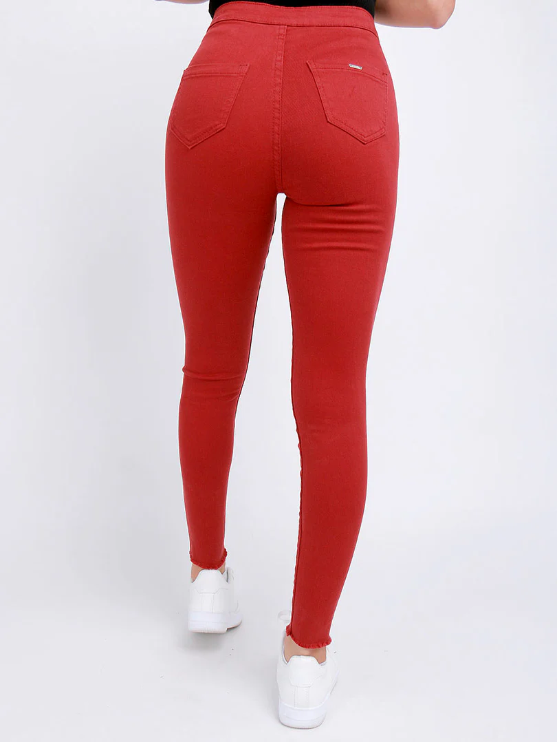 Pantalon skinny effet legging ourlet usé - Image 22