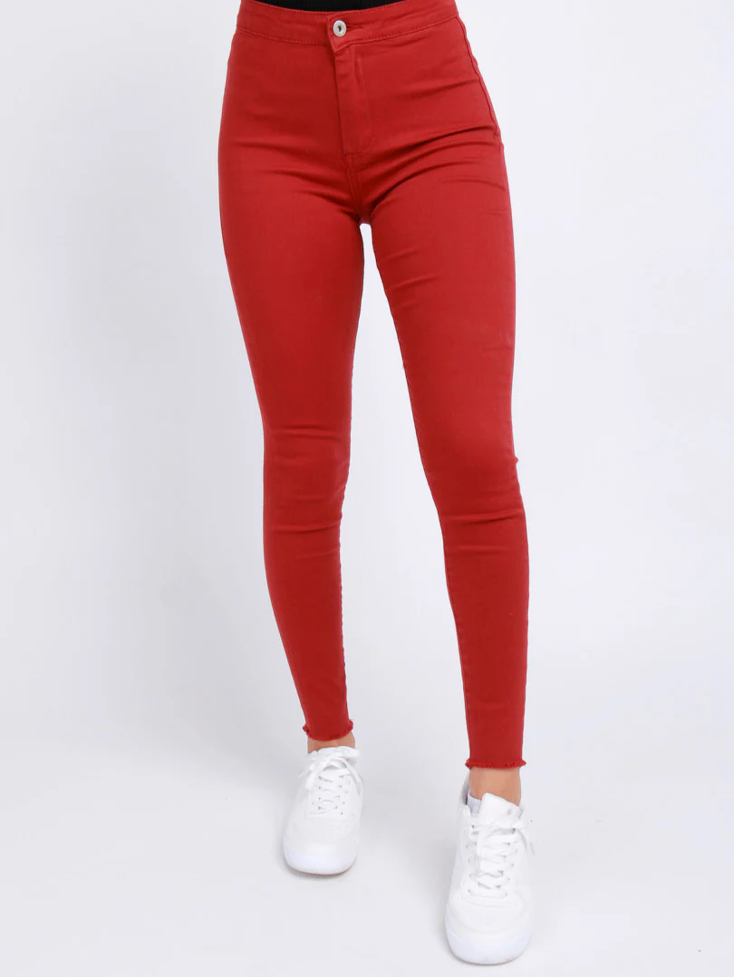Pantalon skinny effet legging ourlet usé - Image 23