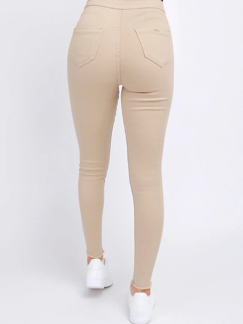 Pantalon skinny effet legging ourlet usé - Image 3