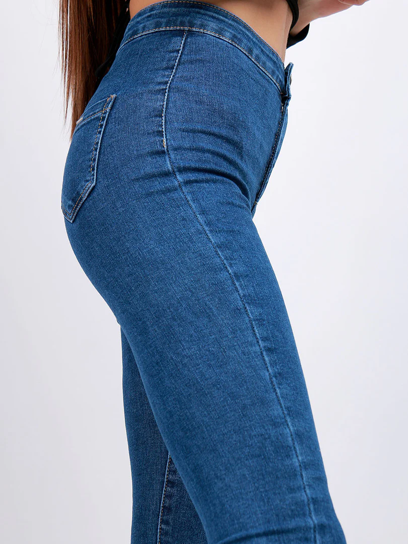 Pantalon skinny effet legging ourlet usé - Image 30